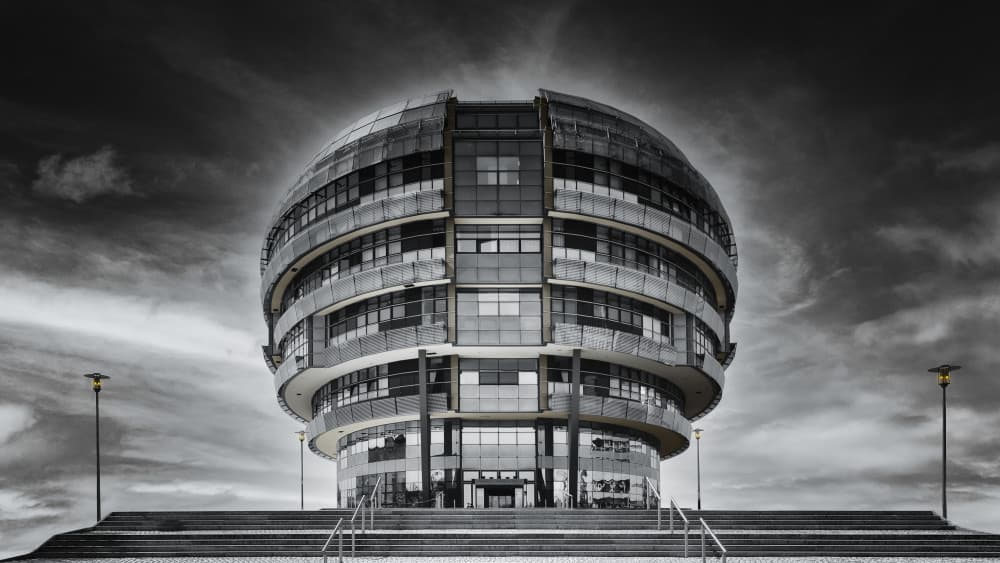 Dramatic Round Architecture by Rolf Lampert — canvas wall art