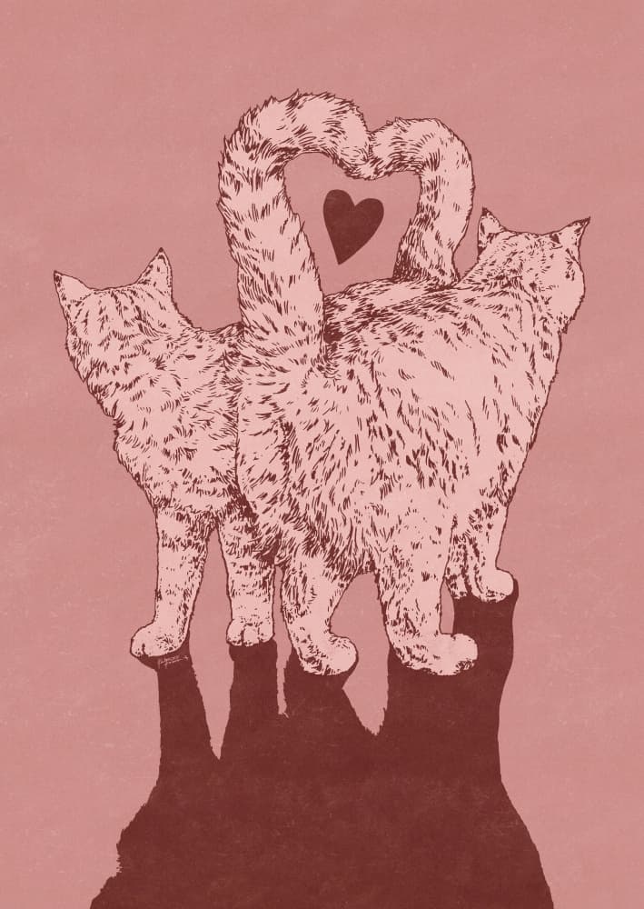 Heart Cats by Katariina Kosunen — canvas wall art
