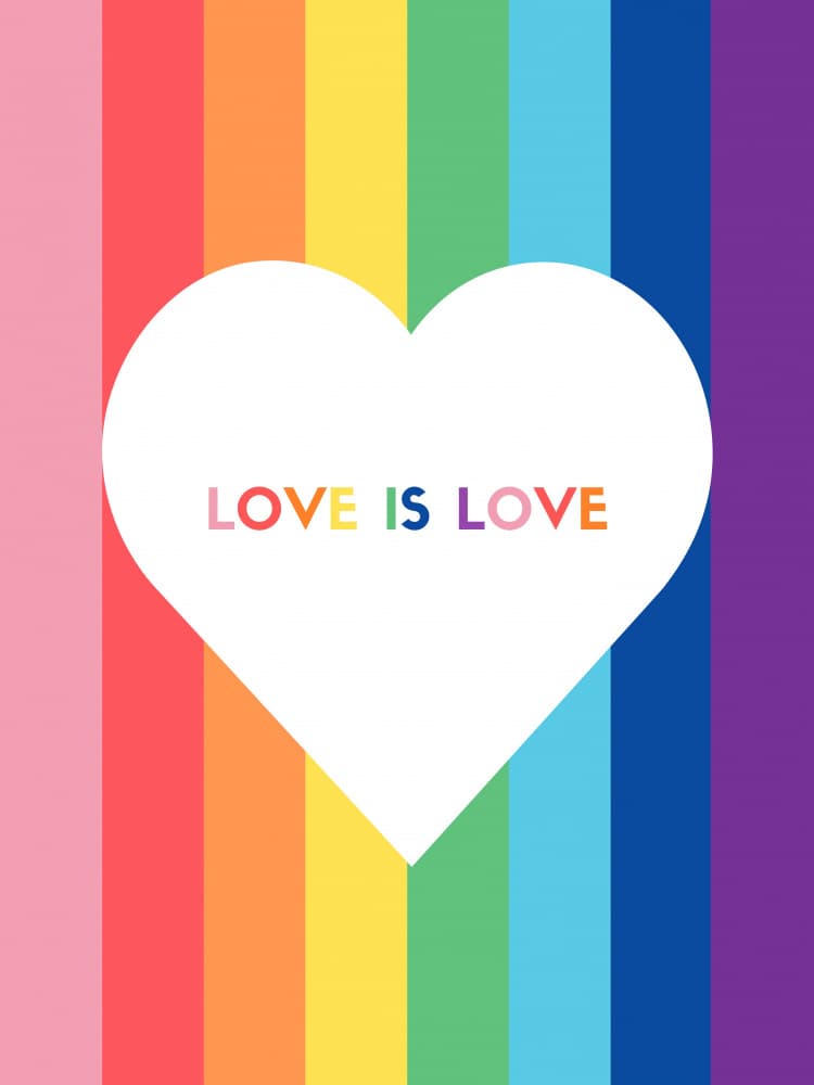 Love Is Love Rainbow by Ohkimiko — canvas wall art