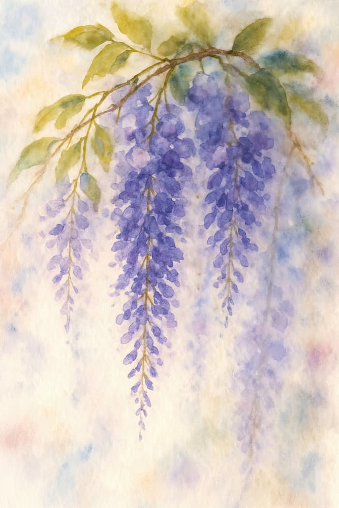 Soft Purple Wisteria by Natalie Bruns — canvas wall art