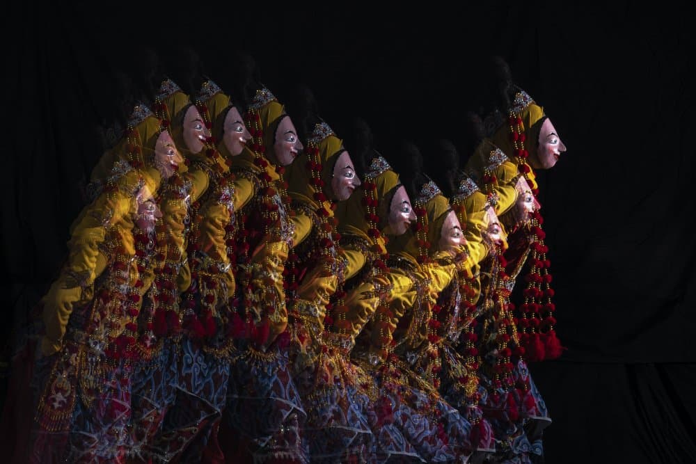Golden Masked Performance by Sally Widjaja — canvas wall art
