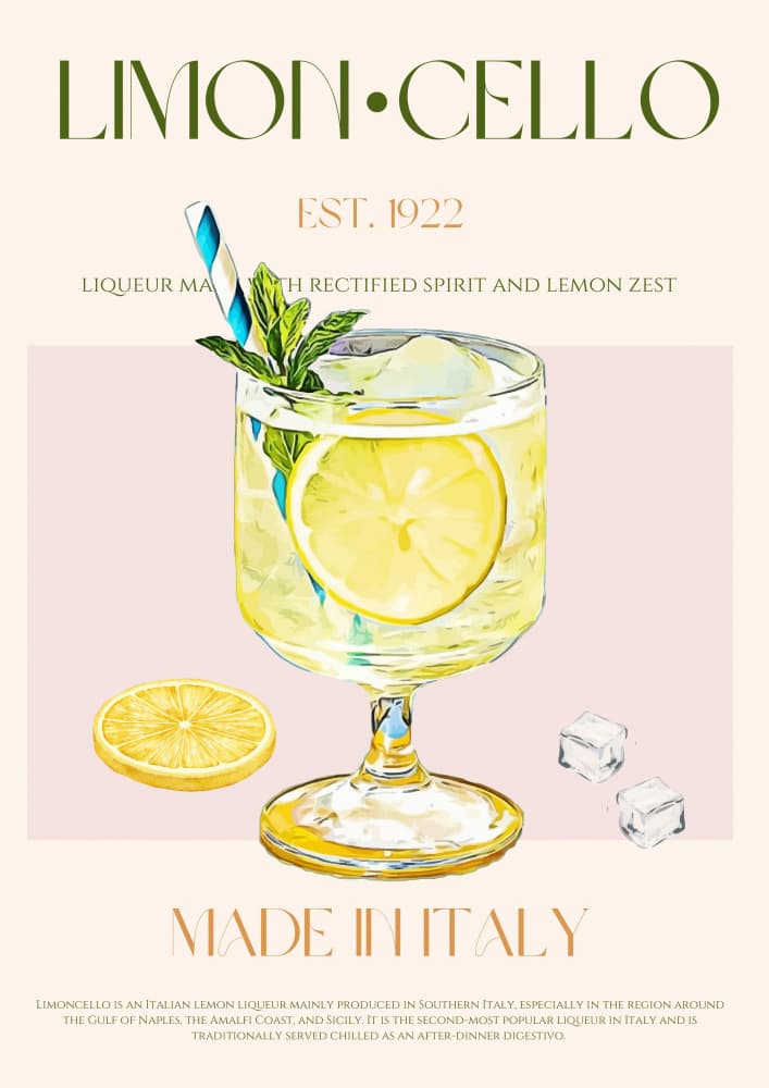 Classic Limoncello Cocktail by Nazma Khokhar — canvas wall art