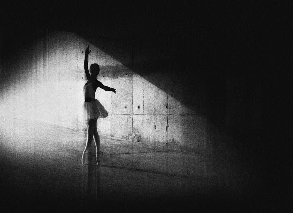 Graceful Ballerina Spotlight by Paulo Medeiros — canvas wall art
