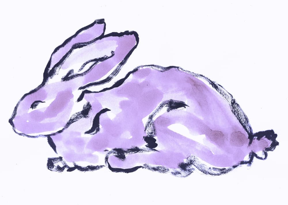Whimsical Lavender Bunny by Santhosh ch — canvas wall art