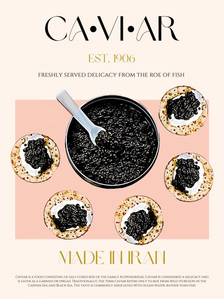 Elegant Caviar Spread by Nazma Khokhar — canvas wall art