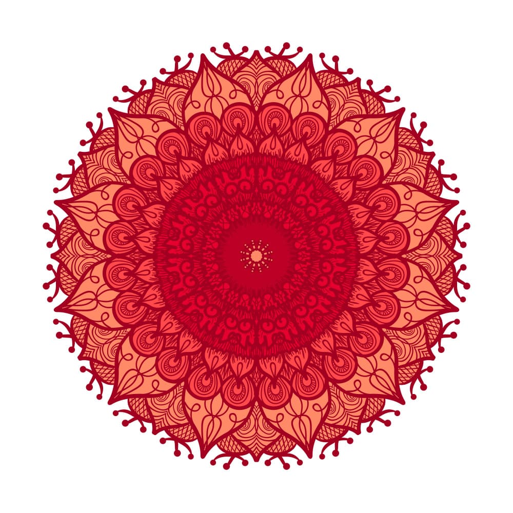 Vibrant Red Mandala by Marika Barsrsind β canvas wall art