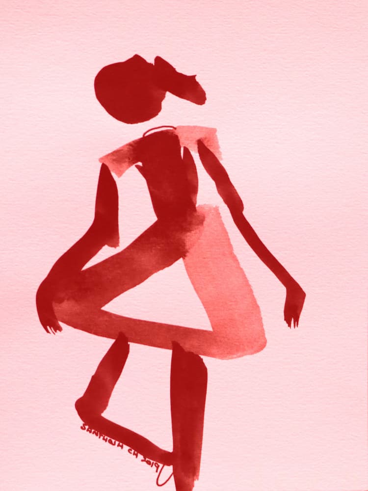 Graceful Red Dancer by Santhosh ch — canvas wall art