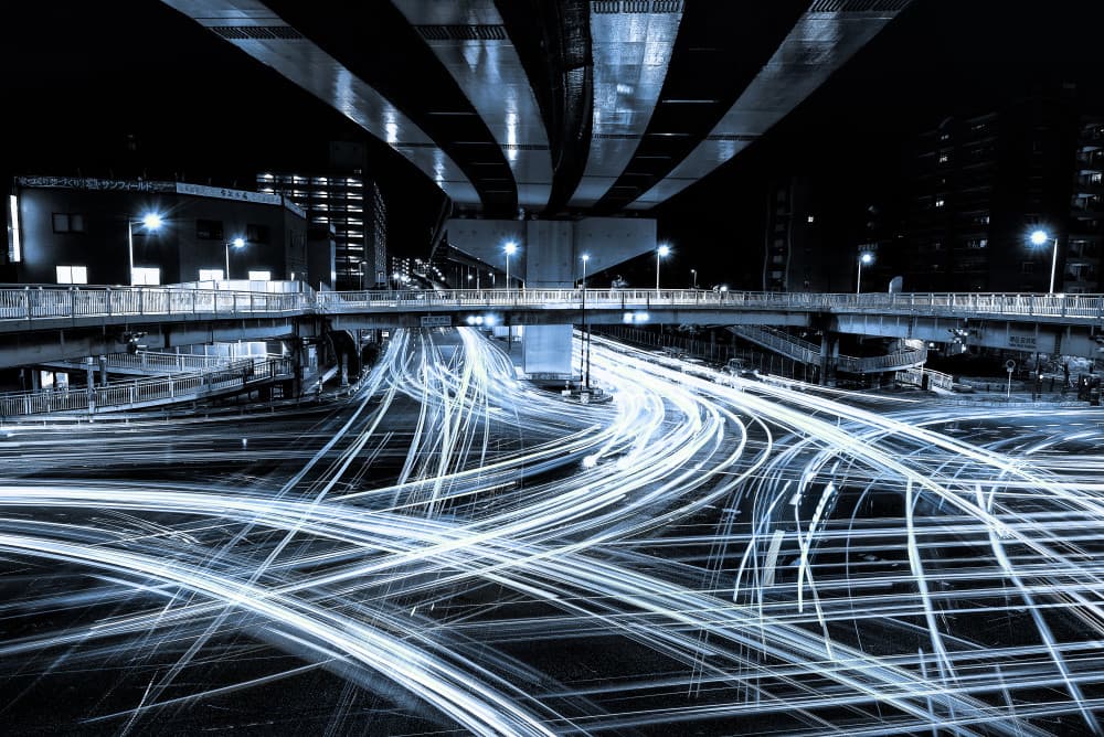 Urban Light Trails by Yoshihiko Wada — canvas wall art
