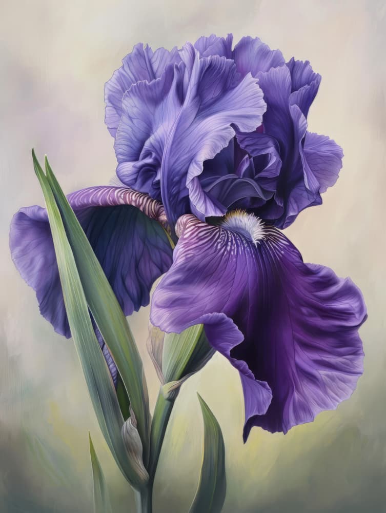 Vibrant Purple Iris by Bilge Paksoylu — canvas wall art