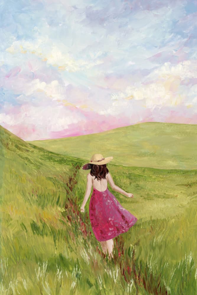 Dreamy Meadow Walk by Rosana Laiz Blursbyai — canvas wall art