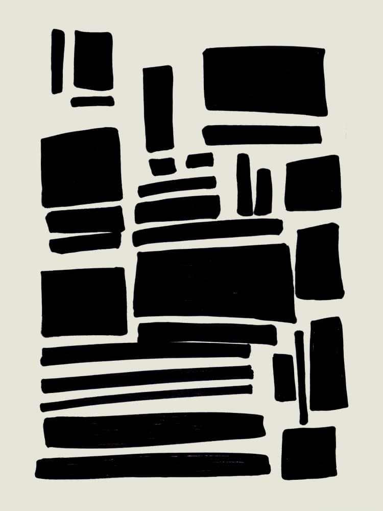 Black Abstract Shapes by Ejaaz Haniff — canvas wall art