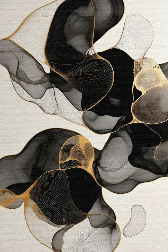 Flowing Black Gold by Miguel Bruzual — canvas wall art