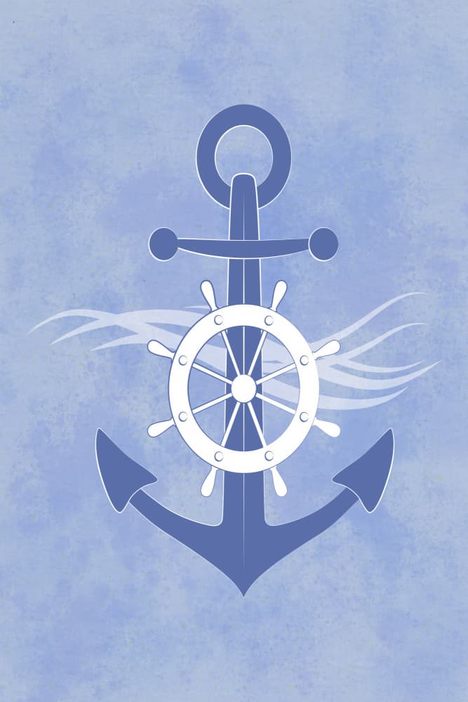 Nautical Anchor Wheel by Martina — canvas wall art