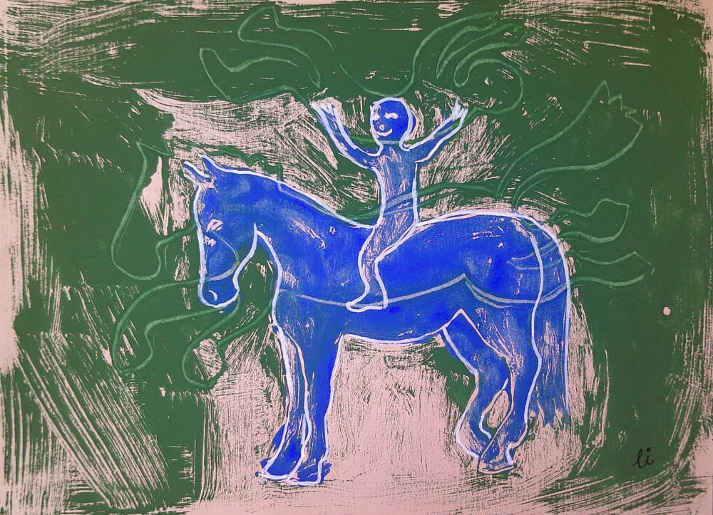 Joyful Horse Ride by Li Gessbo — canvas wall art