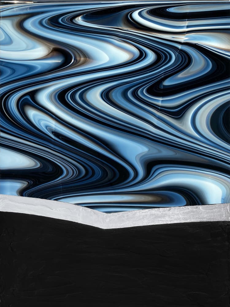 Swirling Blue Horizon by Alyson Storms — canvas wall art