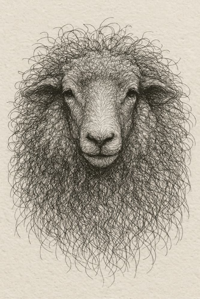 Textured Wool Sheep by Natalie Bruns — canvas wall art