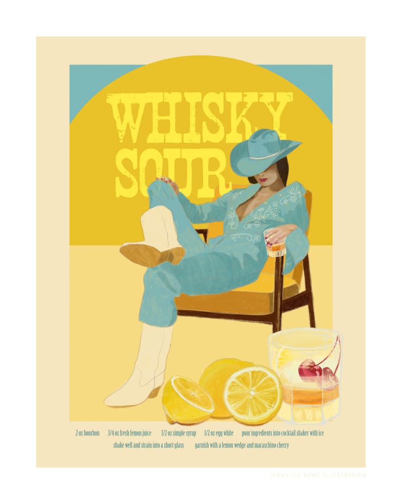 Jlr Cocktails Whiskysour by Jenny Liz Rome — canvas wall art