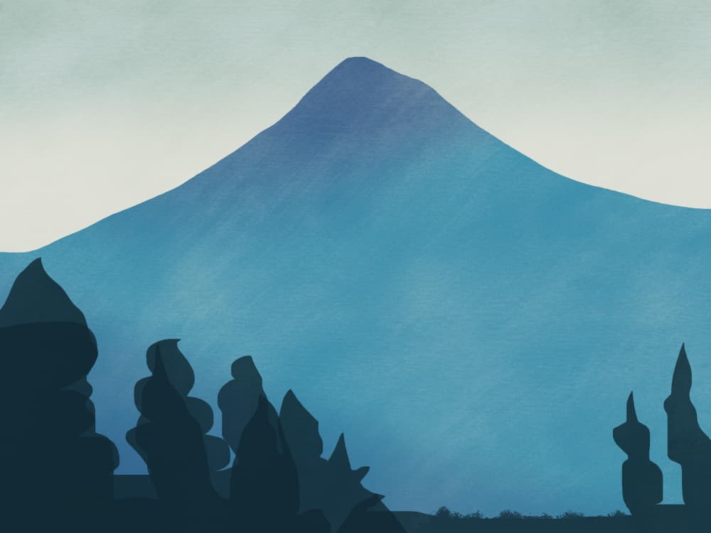 Blue Mountain Serenity by Little Dean — canvas wall art