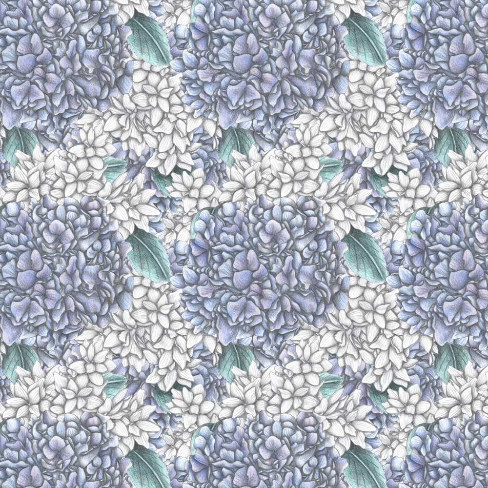 Blue and White Hydrangeas by Cecilia Battaini — canvas wall art