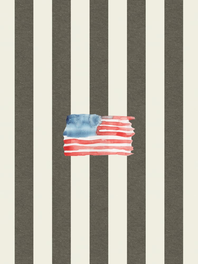 Watercolor American Flag by Jolly and Dash — canvas wall art