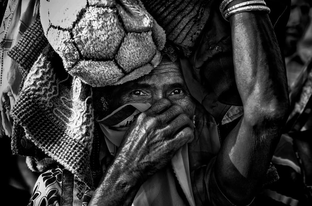 Monochrome Woman's Gaze by Joxe Inazio Kuesta Garmendia — canvas wall art
