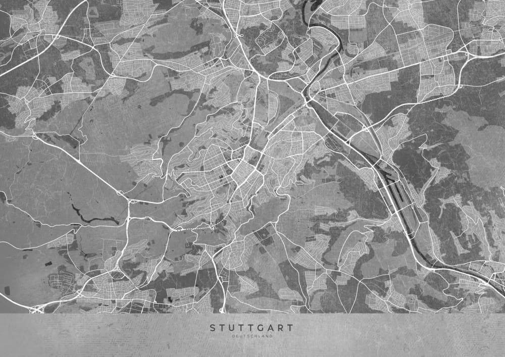 Stuttgart Urban Grid by Rosana Laiz Blursbyai — canvas wall art