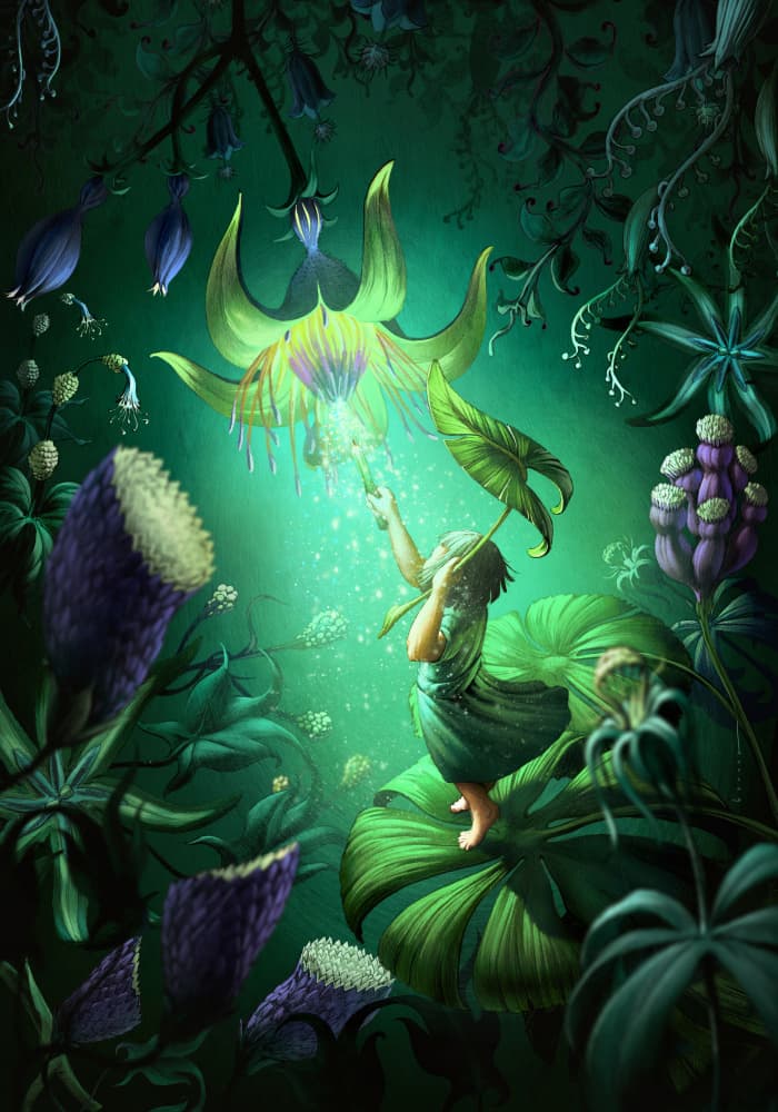 Enchanted Jungle Glow by Juan Hernaz — canvas wall art