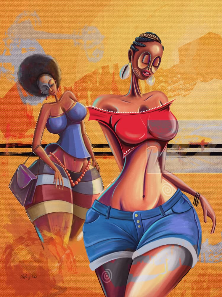 Stylish Summer Stroll by Adetoro Debas — canvas wall art