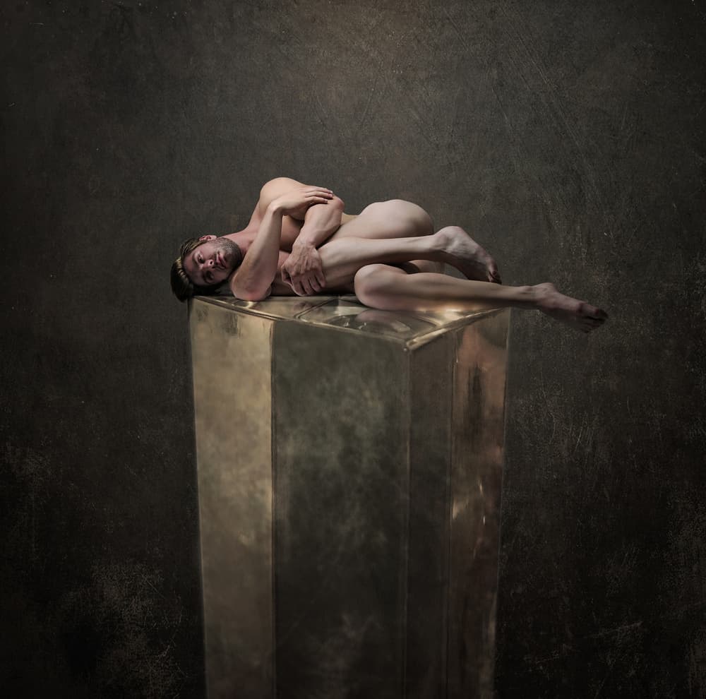 Golden Figure Resting by DDiArte — canvas wall art