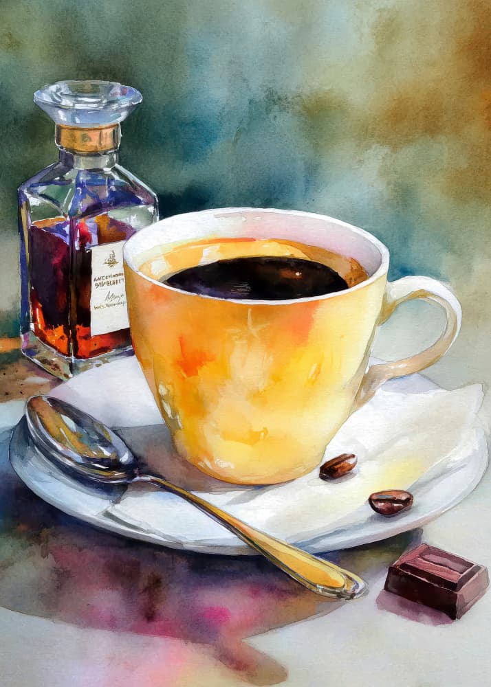 Elegant Coffee Indulgence by Justyna Jaszke — canvas wall art