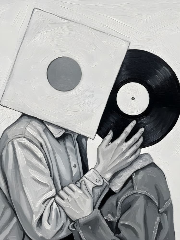Vinyl Love Embrace by HUGO — canvas wall art