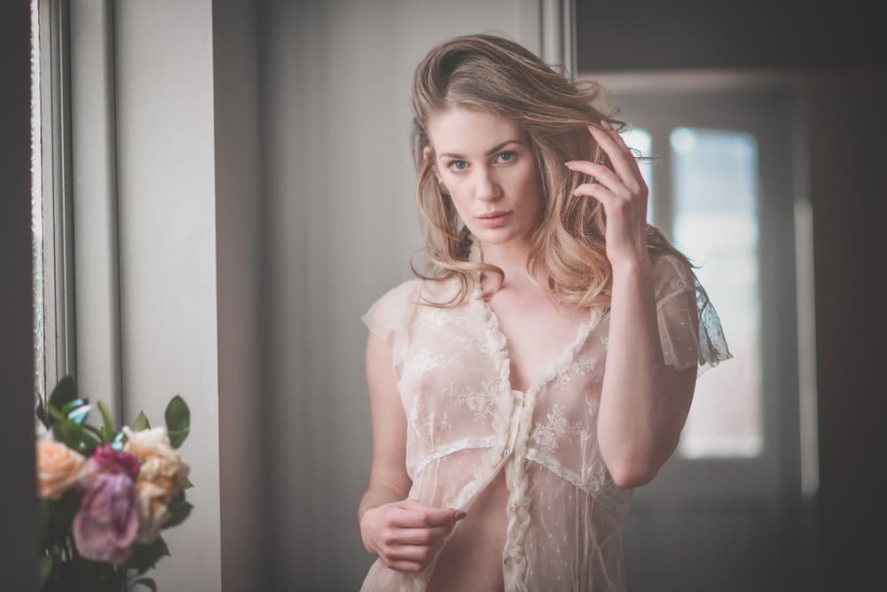 Blonde in Soft Lace by Colin Dixon — canvas wall art