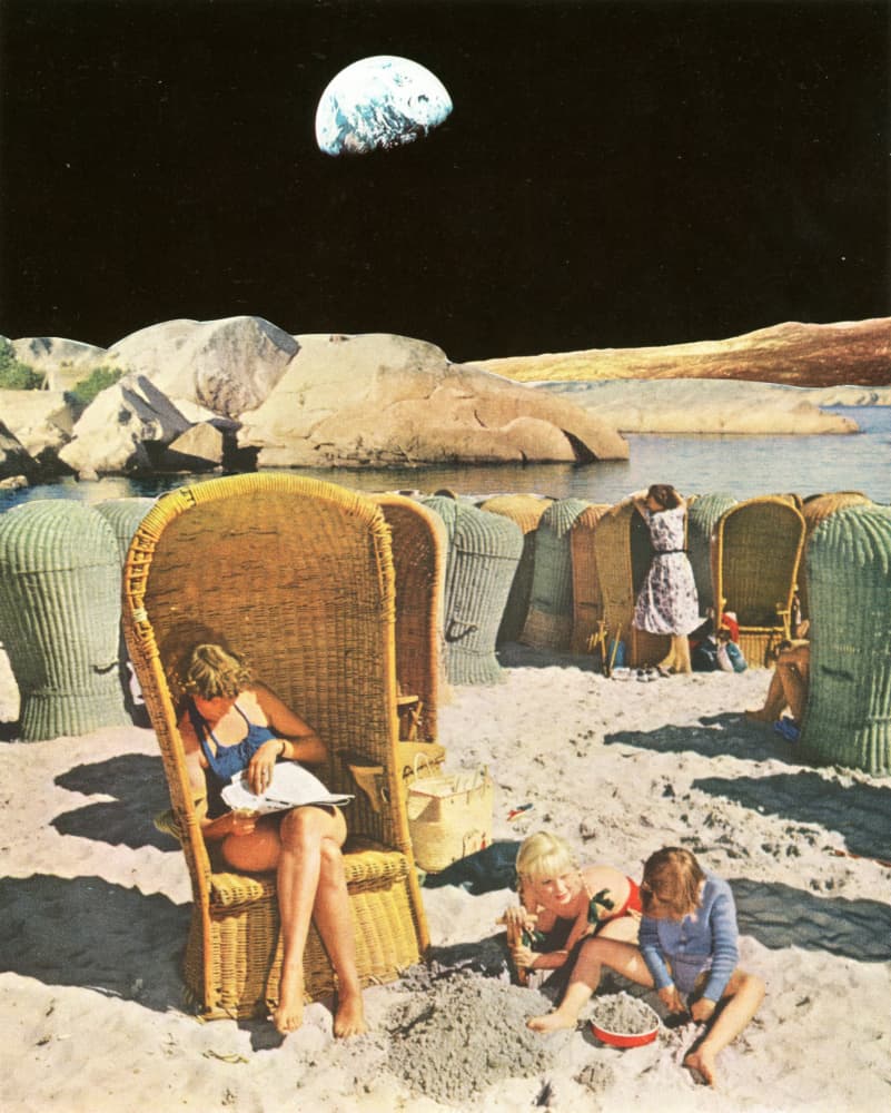 Vintage Beach Earth View by Betty Klaasse — canvas wall art