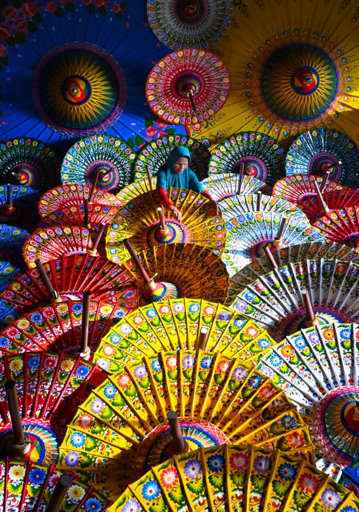 Hand Painted Umbrellas by Rawisyah Aditya — canvas wall art