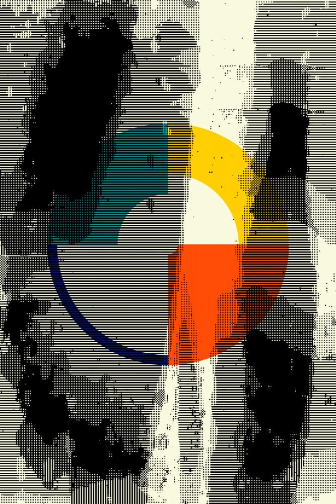 Abstract Glitch Circle by Petr Strnad — canvas wall art