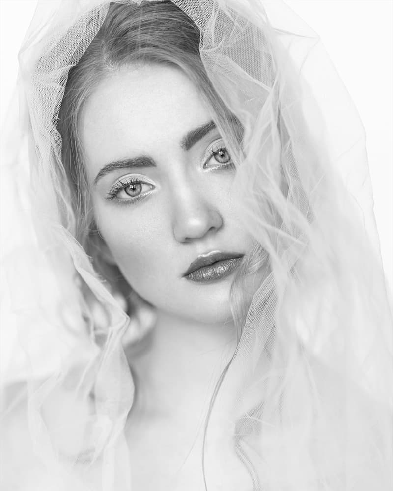 Ethereal Veiled Woman by Mike Darzi — canvas wall art