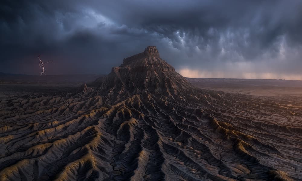 Lightning Over Badlands by Ryan Dyar — canvas wall art
