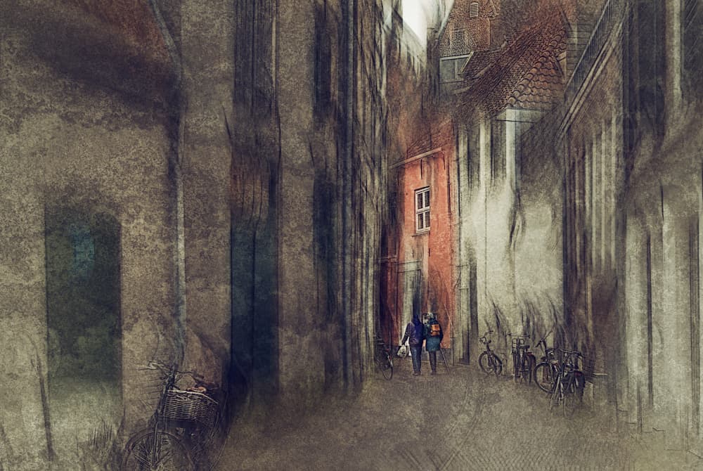 Historic City Walk by Jan van der Linden — canvas wall art