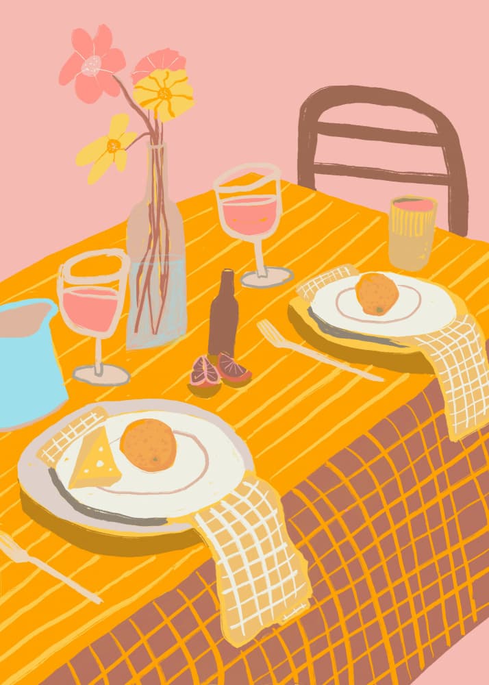 Cozy Dining Table by Sharyn Bursic — canvas wall art