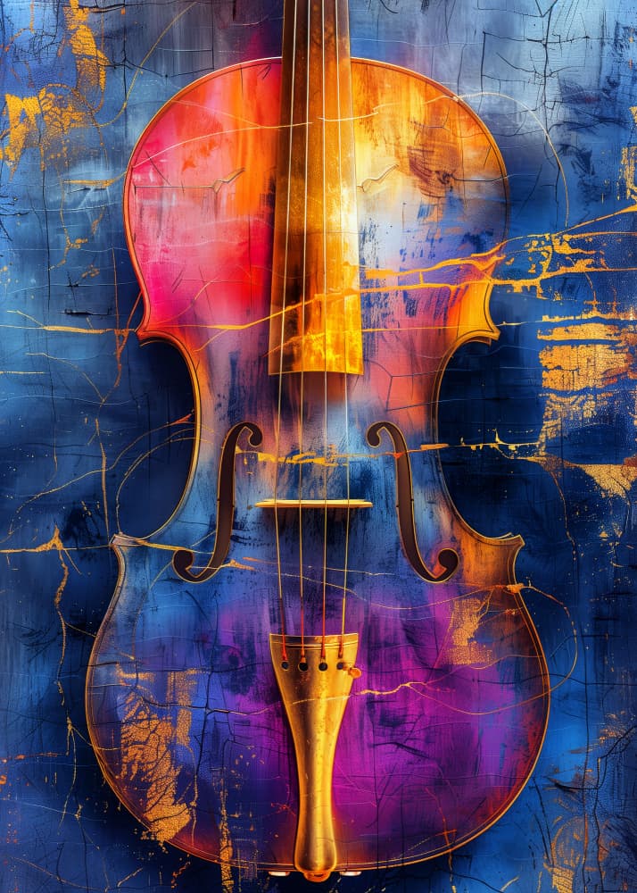 Music Violin 3 by Justyna Jaszke — canvas wall art