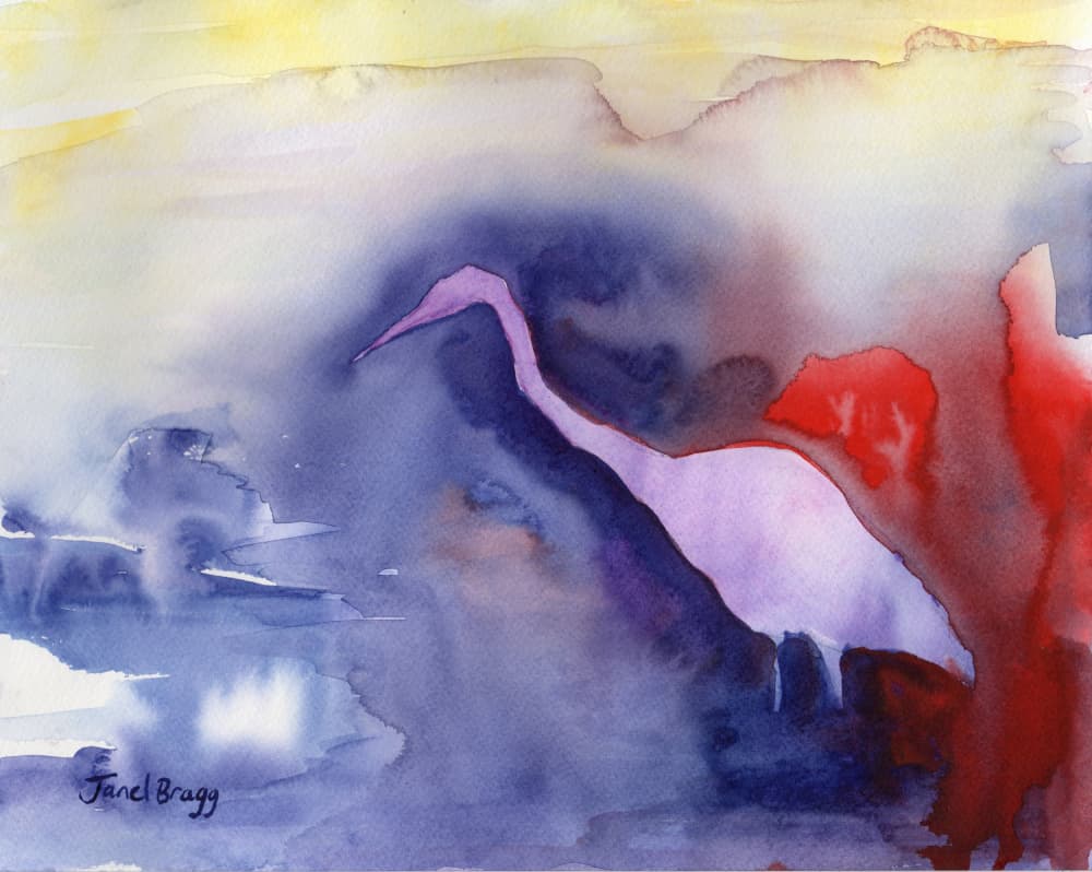 Graceful Heron Blues by Janel Bragg — canvas wall art