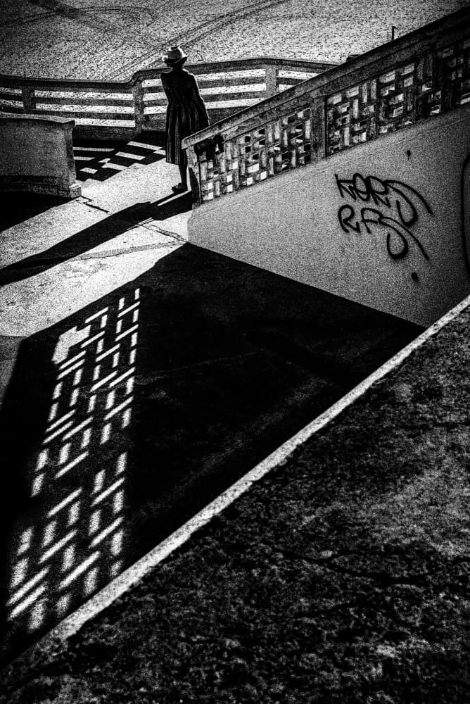 Solitary Figure Geometric Shadow by Paulo Abrantes — canvas wall art