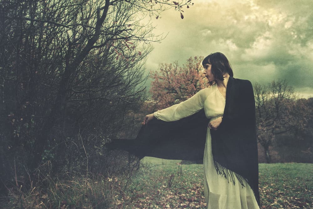 Mysterious Woman Dark Autumn by Antonella Renzulli — canvas wall art