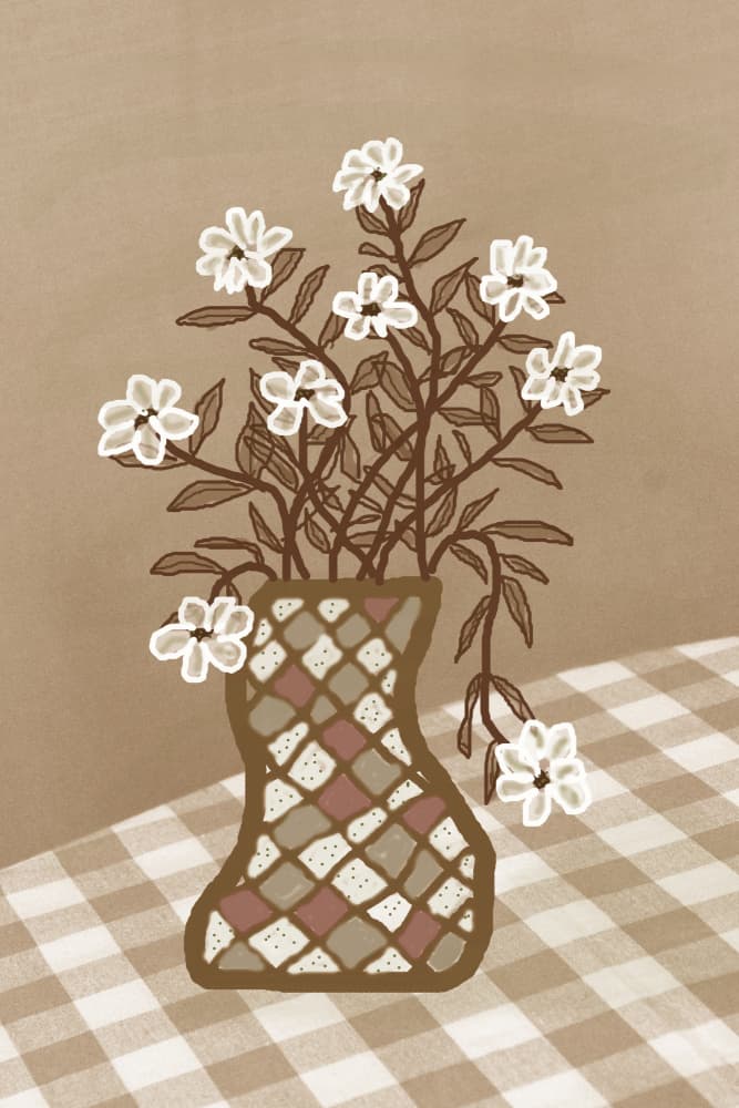 Cozy Floral Still Life by Christina Sillen — canvas wall art