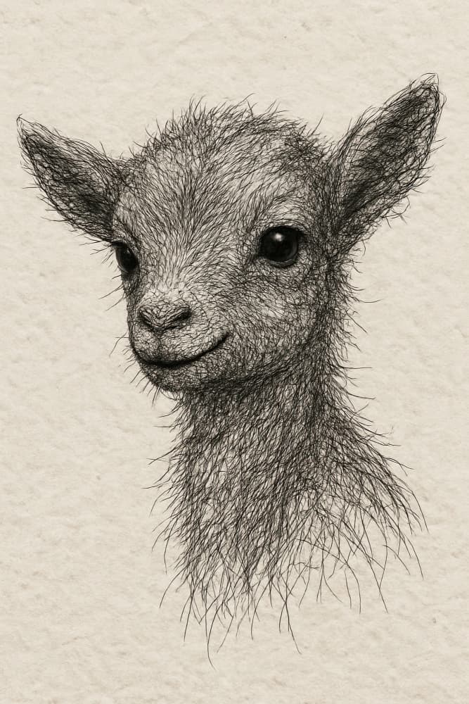Smiling Baby Goat by Natalie Bruns — canvas wall art