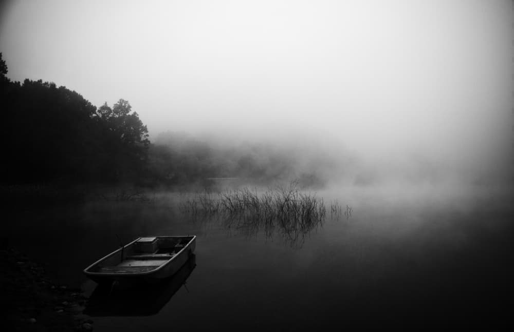 Misty Morning Boat by Mi Young Choi — canvas wall art