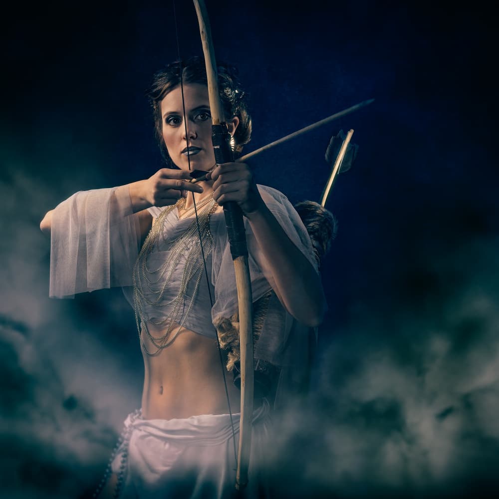 Archer Goddess Aiming by Ineke Mighorst — canvas wall art