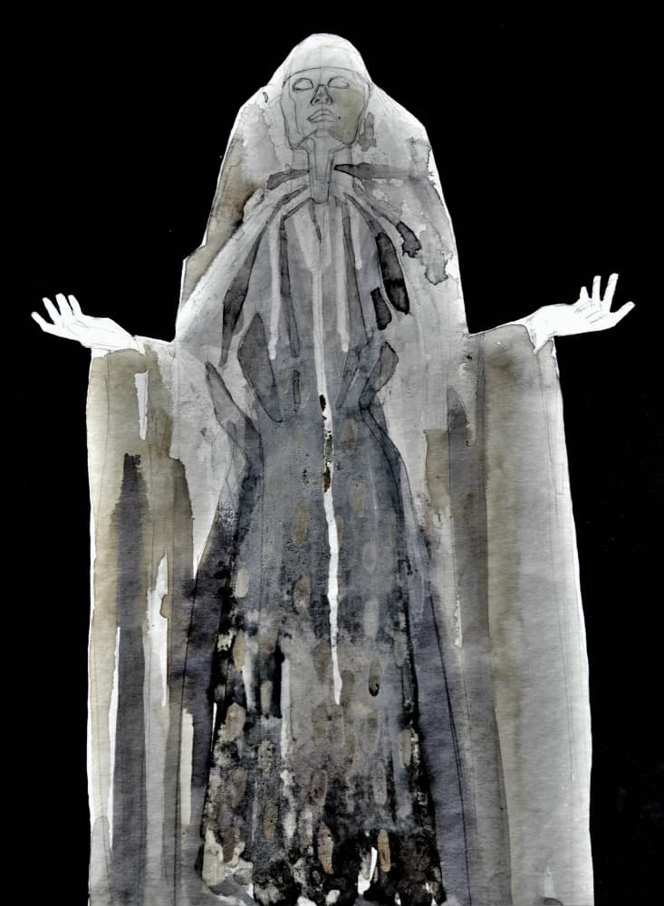 Ethereal Hooded Figure by Doris Schmitz — canvas wall art
