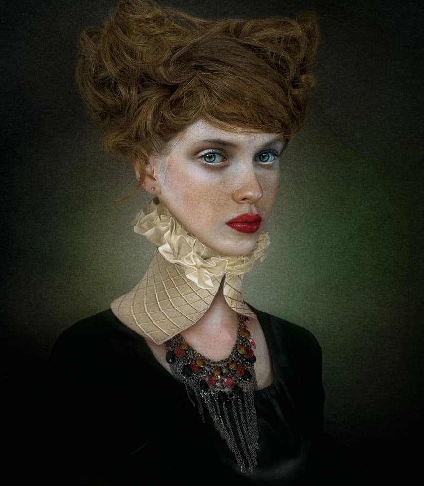 Mysterious Redhead Portrait by Svetlana Melik-Nubarova — canvas wall art