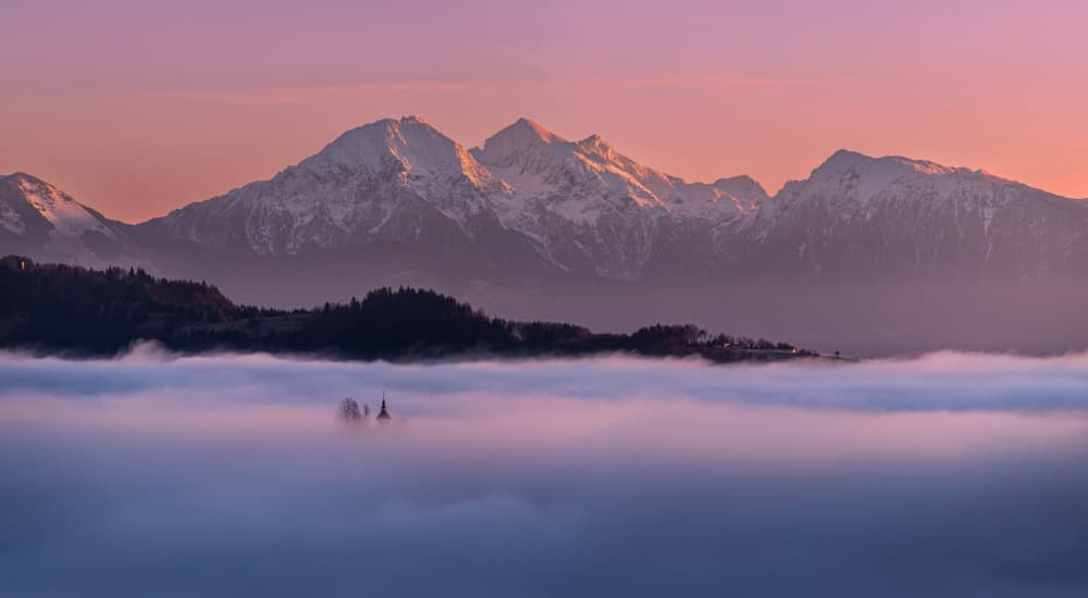 Chapel Above Clouds by Bor — canvas wall art